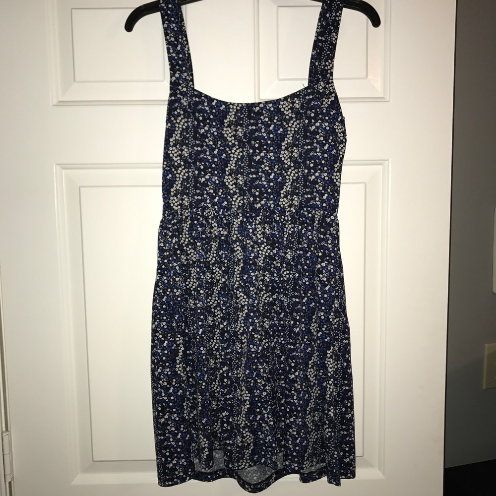 blue floral dress